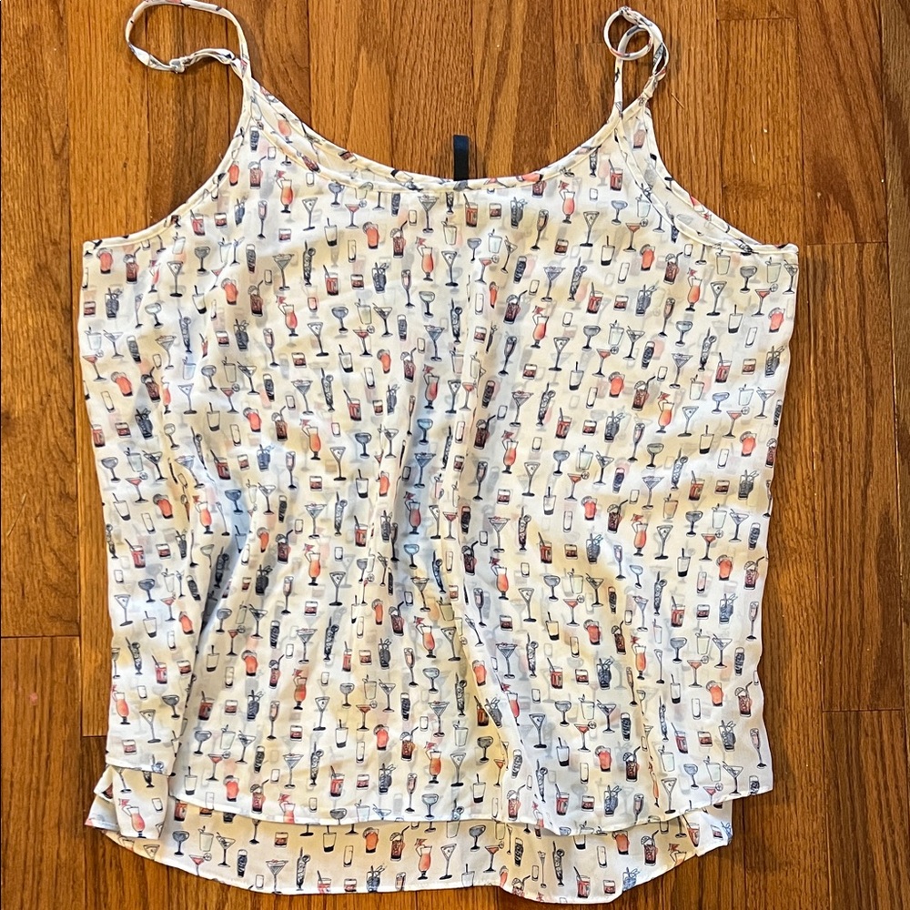 Maurices Cream Cocktail Print Camisole Top